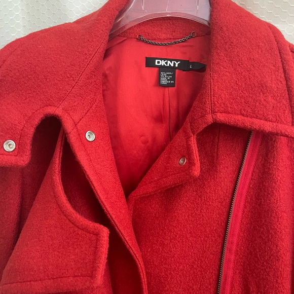 DKNY red wool coat - Picture 6 of 13